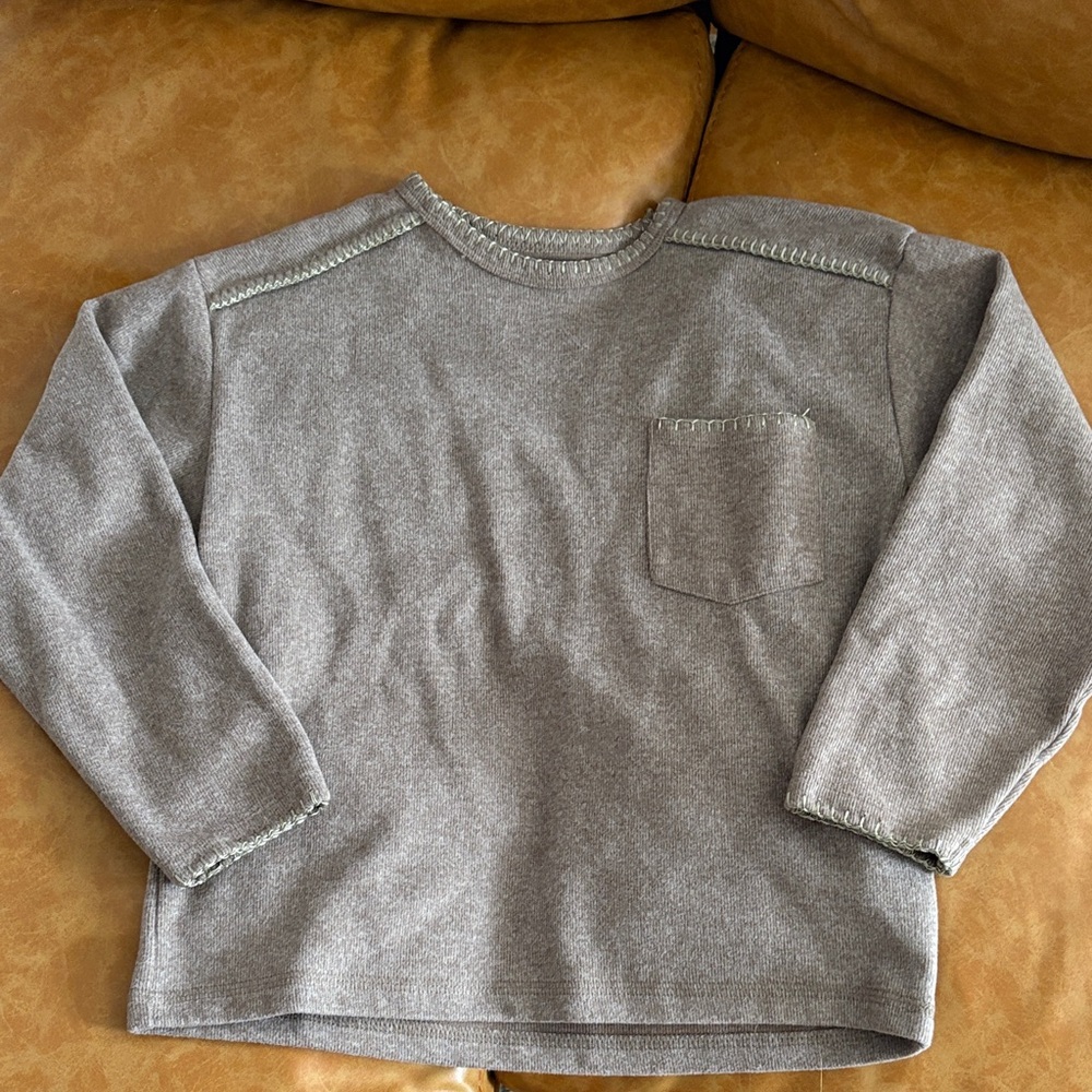 Zara Boy’s Brown Sweater with Contrast Stitching - Size 8 to 9 years